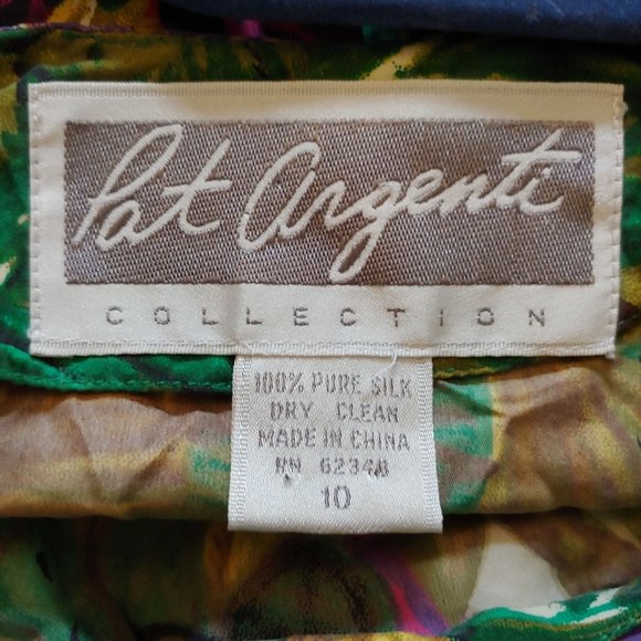Pat Argent Collection 100% Silk hawaiin print midi short sleeve size 10 - Picture 12 of 12